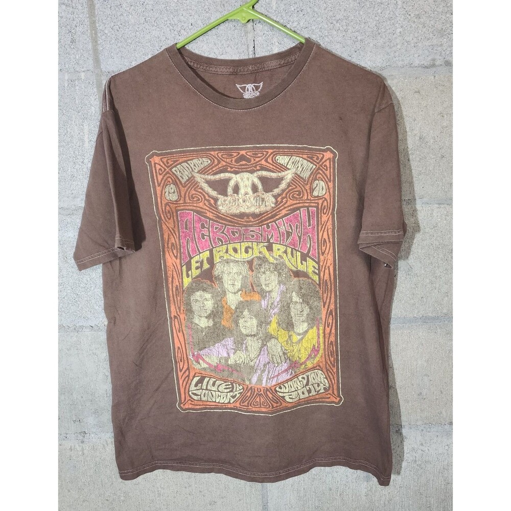 Aerosmith 2014 Let Rock Heavy Metal Rule Tour Men's Concert T-Shirt Size L